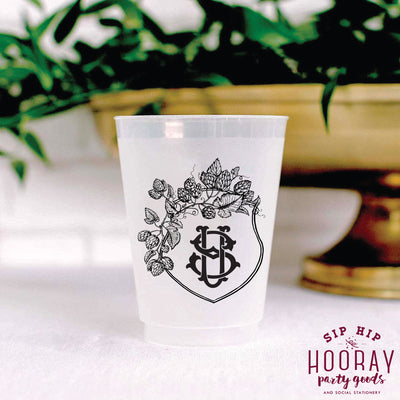 Nouveau Monogram Frosted Cups