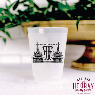 Nouveau Monogram Frosted Cups