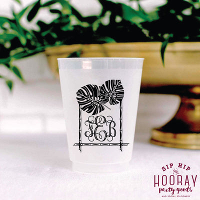 Nouveau Monogram Frosted Cups