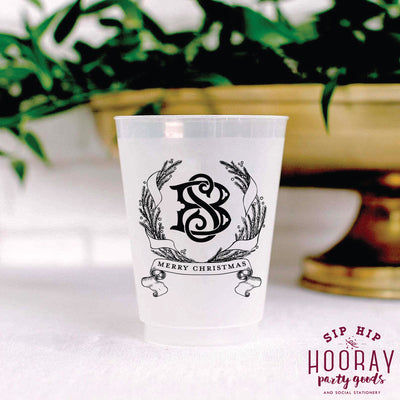 Nouveau Monogram Frosted Cups