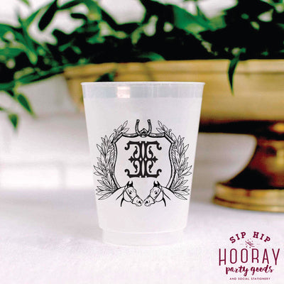 Nouveau Monogram Frosted Cups