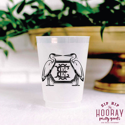 Nouveau Monogram Frosted Cups