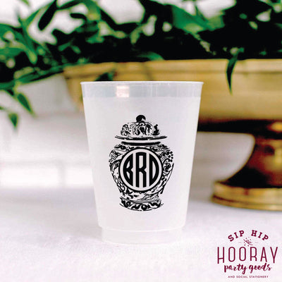 Nouveau Monogram Frosted Cups