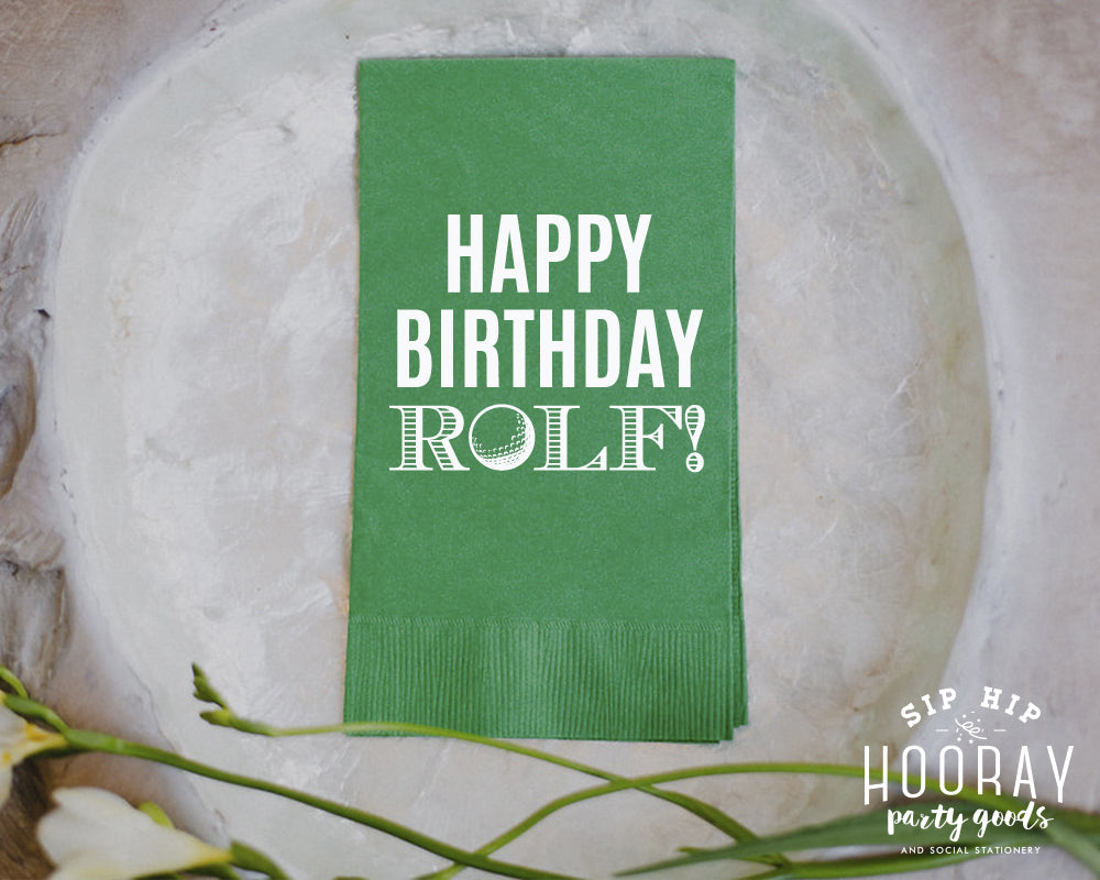 Personalized Golf Birthday Party Guest Towels