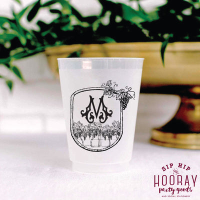 Nouveau Monogram Frosted Cups