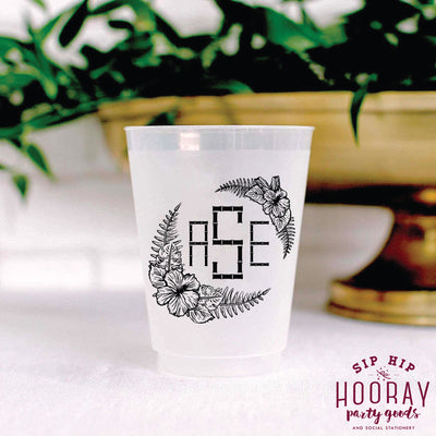 Nouveau Monogram Frosted Cups