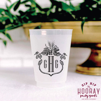 Nouveau Monogram Frosted Cups