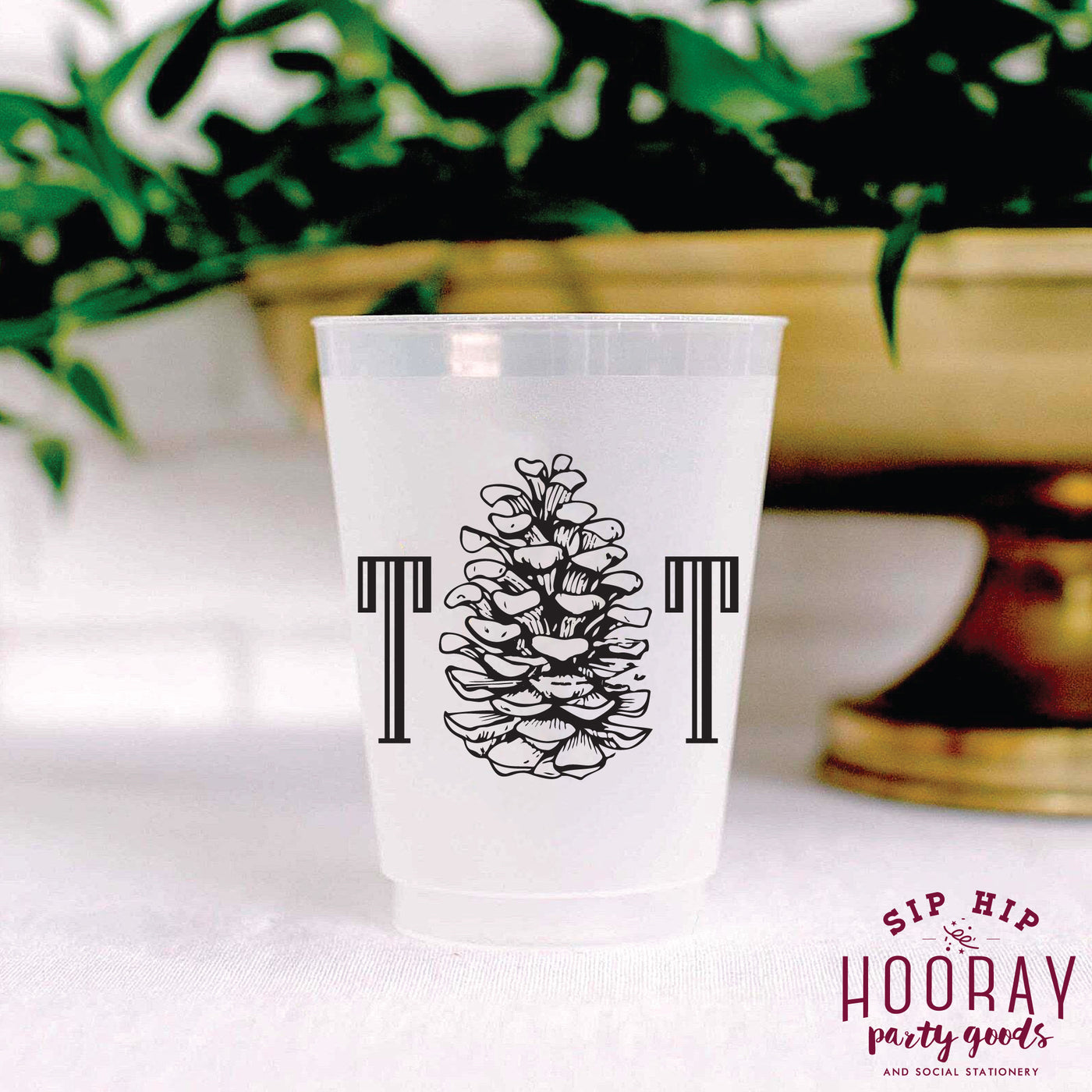 Nouveau Monogram Frosted Cups