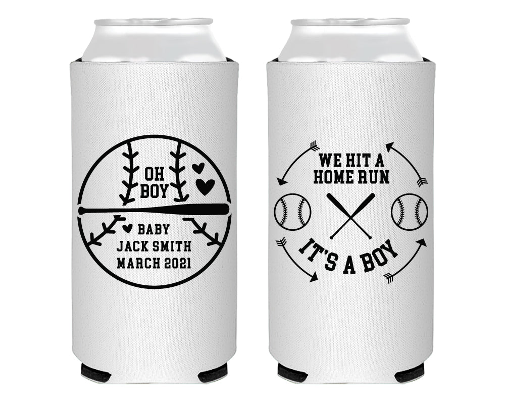 Home Run Baby Shower Foam Slim Can Cooler