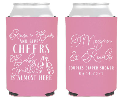 Couples Diaper Baby Shower Neoprene Can Cooler