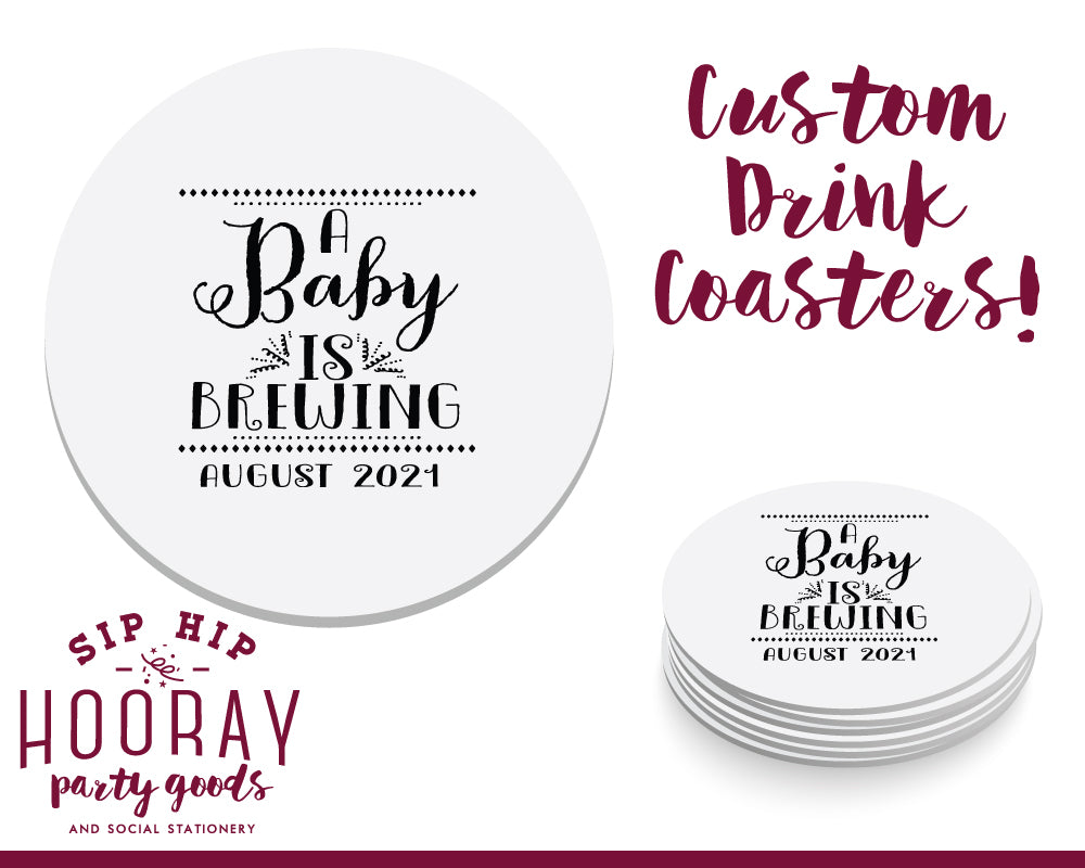 A Baby is Brewing Baby Shower Coasters