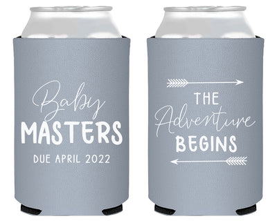 The Adventure Begins Baby Shower Foam Can Cooler