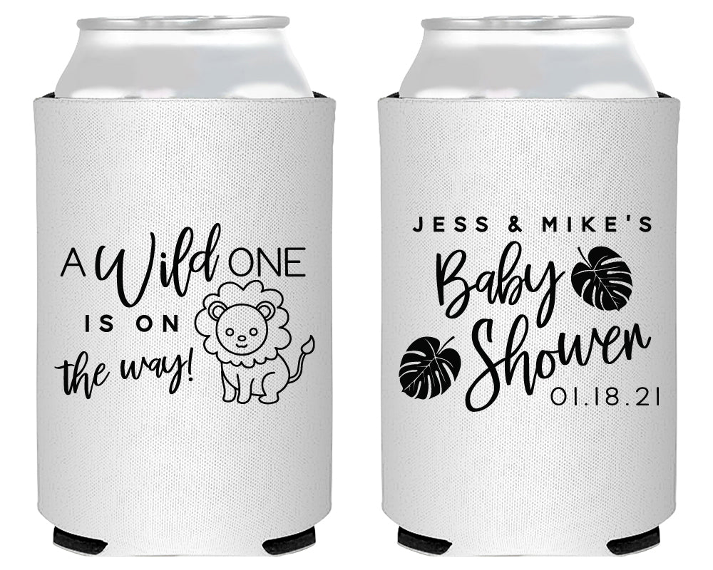 A Wild One Jungle Baby Shower Foam Can Cooler