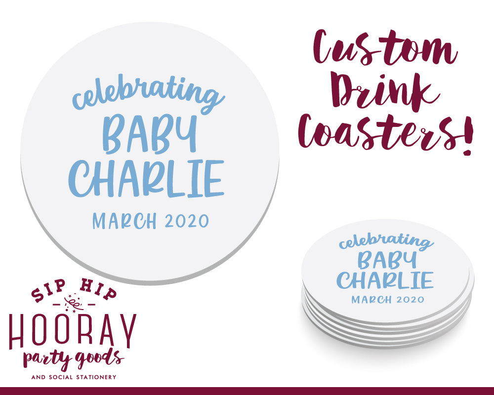 Sip Hip Hooray Baby Shower Gender Reveal Custom Design and Printing