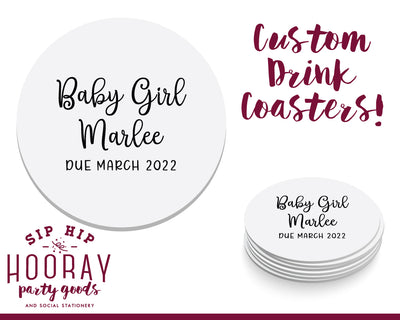 Bottles Bottoms Up Baby Shower Coasters