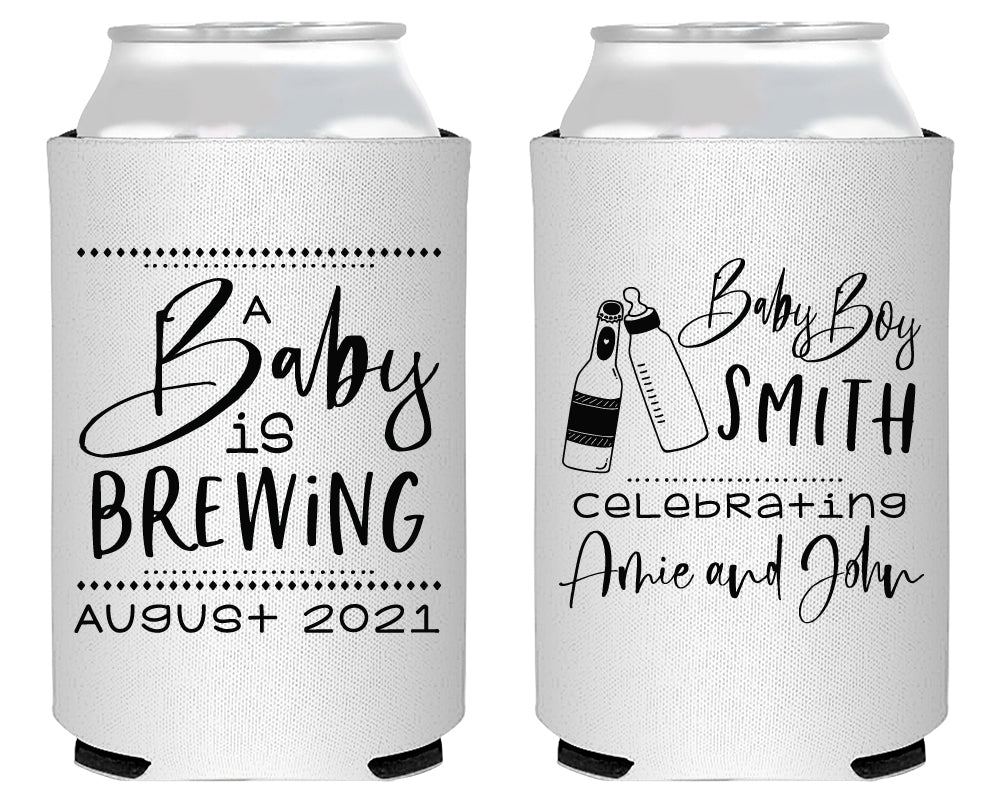 A Baby Is Brewing Shower Foam Can Cooler