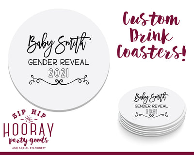Sip Hip Hooray Baby Shower Gender Reveal Custom Design and Printing
