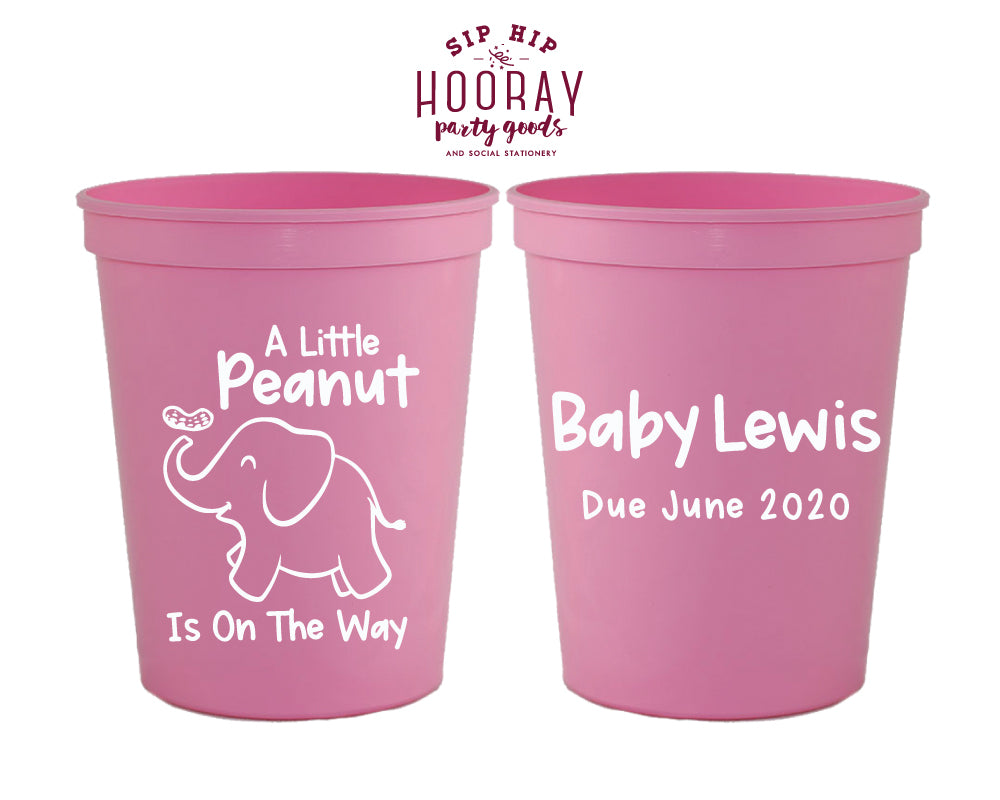 A Little Peanut Is On The Way Elephant Baby Shower Stadium Cup