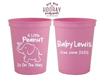 A Little Peanut Is On The Way Elephant Baby Shower Stadium Cup
