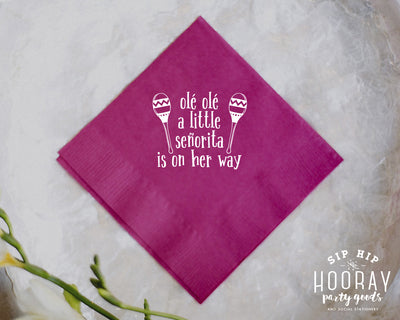 Ole Ole Baby Shower Cocktail Napkin