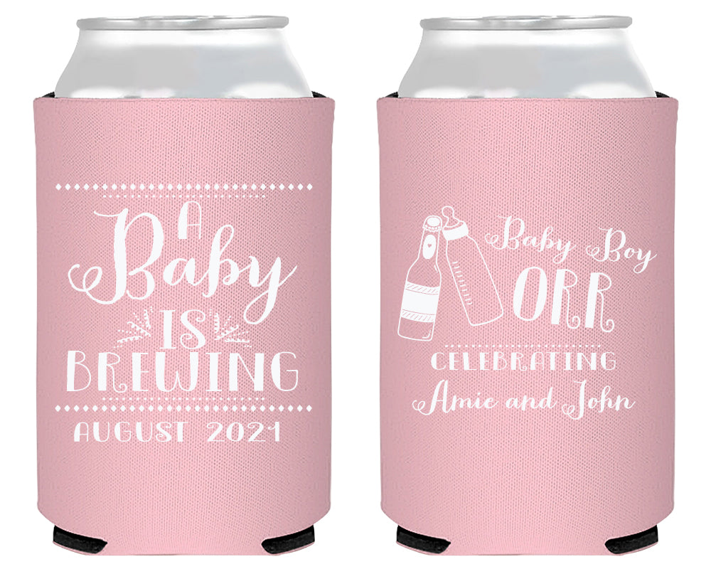A Baby is Brewing Baby Shower Neoprene Can Cooler