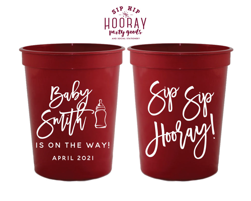 Sip Hip Hooray Baby Shower Gender Reveal Custom Design and Printing