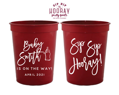 Sip Hip Hooray Baby Shower Gender Reveal Custom Design and Printing