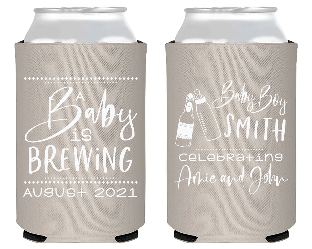 A Baby Is Brewing Shower Neoprene Can Cooler