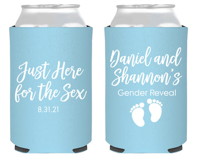 Here For The Sex Baby Feet Gender Reveal Foam Can Cooler