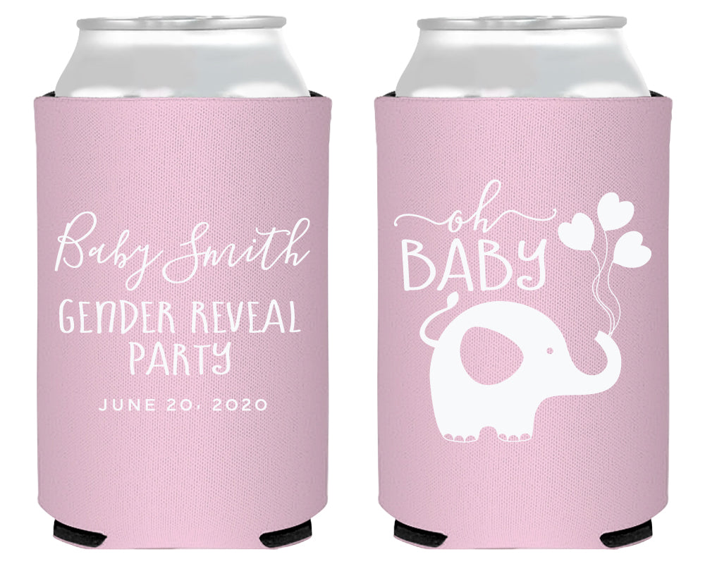 Elephant Baby Gender Reveal Foam Can Cooler