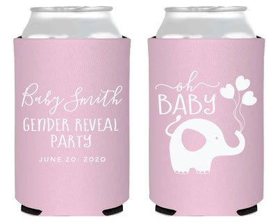 Elephant Baby Gender Reveal Foam Can Cooler