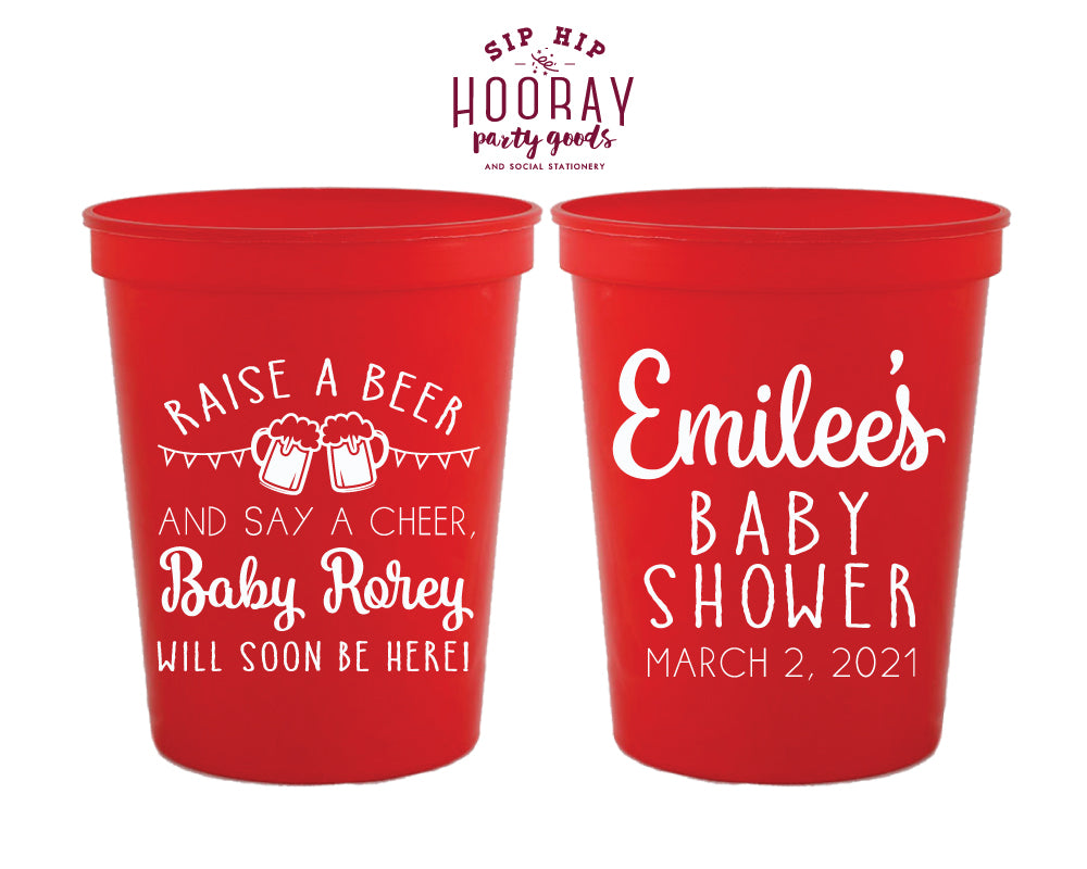 Raise A Beer Baby Shower Stadium Cup
