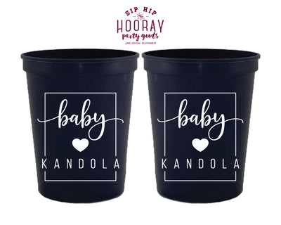 Simple Baby Shower Square Modern Stadium Cup