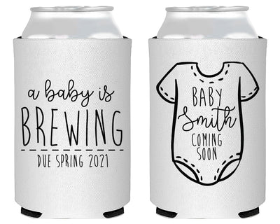 A Baby Is Brewing Coming Soon Onesie Foam Can Cooler