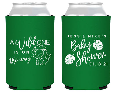A Wild One Jungle Baby Shower Neoprene Can Cooler