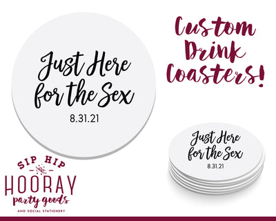 Here For The Sex Baby Feet Gender Reveal Coasters