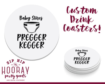 Pregger Kegger Baby Shower Coasters