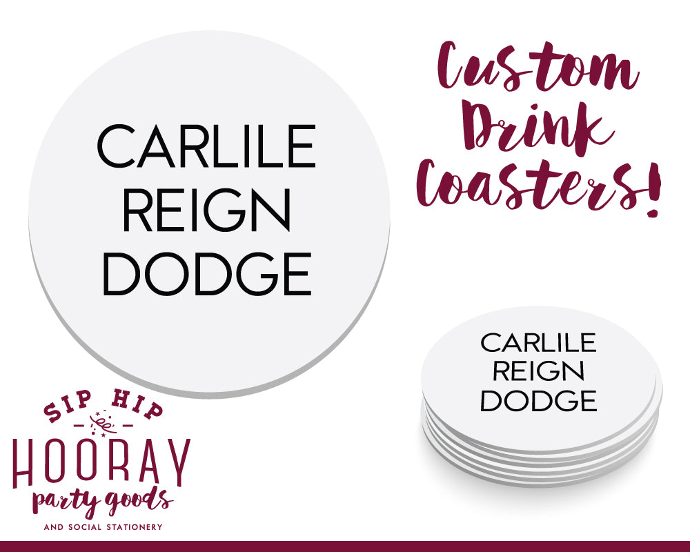 Simple Baby Shower with Baby Name Coasters