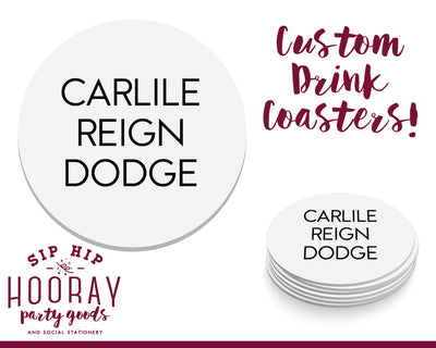 Simple Baby Shower with Baby Name Coasters