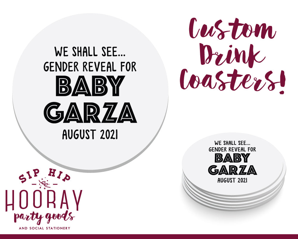 Sip Hip Hooray Baby Shower Gender Reveal Custom Design and Printing