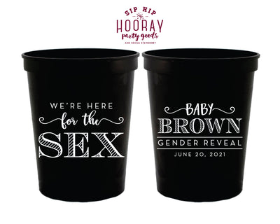 Here For The Sex Fancy Baby Gender Reveal Stadium Cup