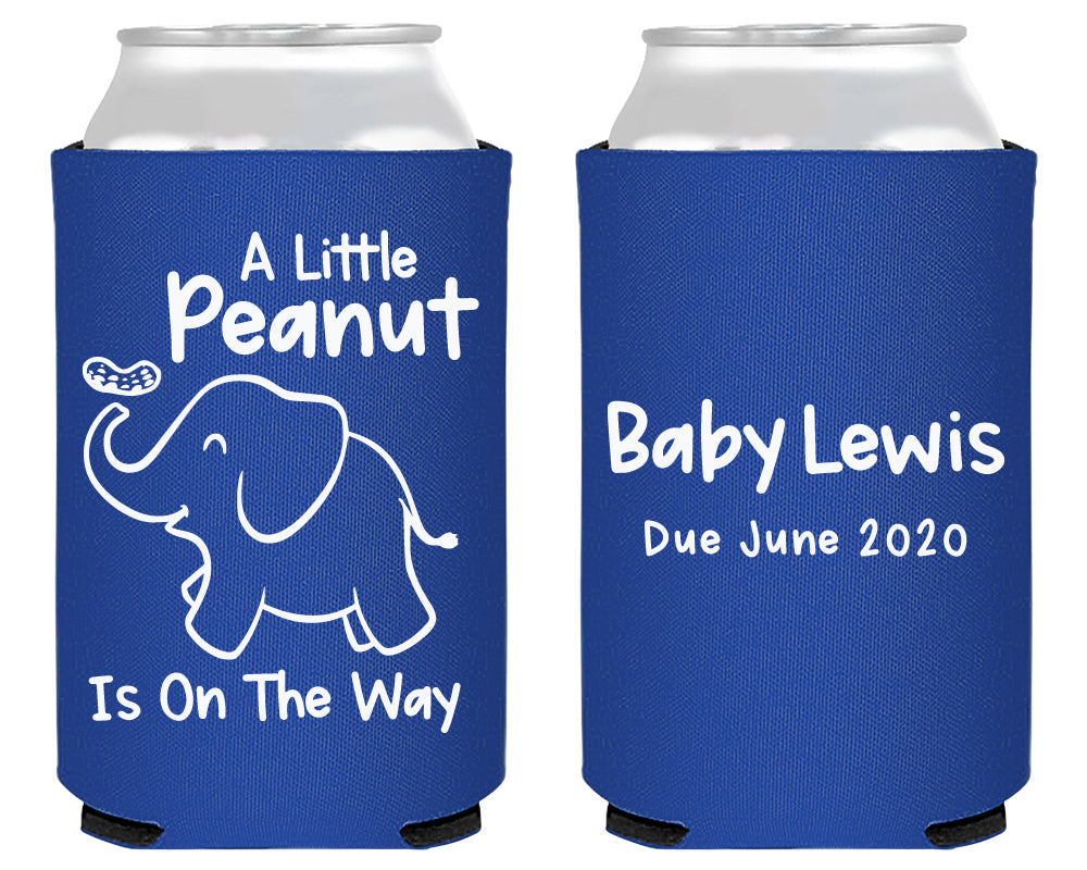 A Little Peanut Is On The Way Elephant Baby Shower Foam Can Cooler