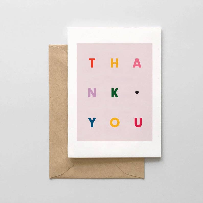 Thank You Multi Color Set of 6 Cards