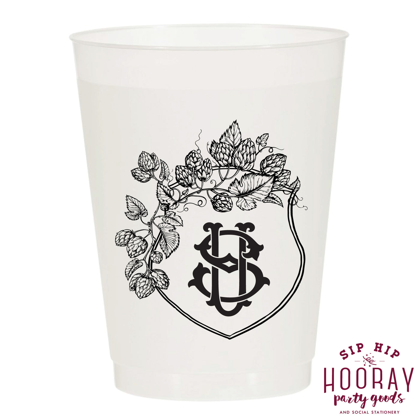 Nouveau Monogram Frosted Cups