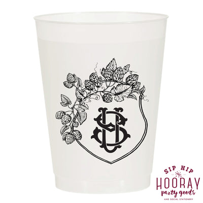 Nouveau Monogram Frosted Cups