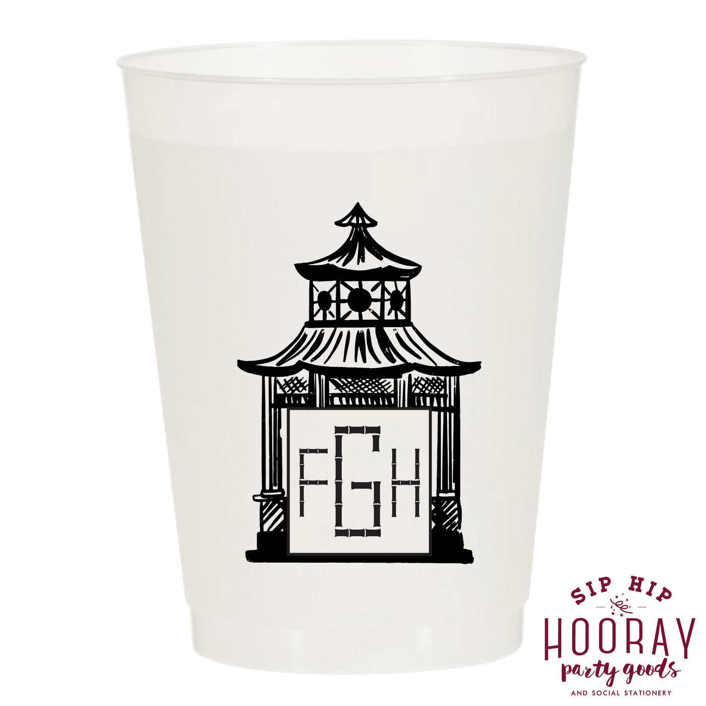 Nouveau Monogram Frosted Cups