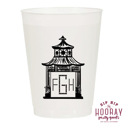 Nouveau Monogram Frosted Cups