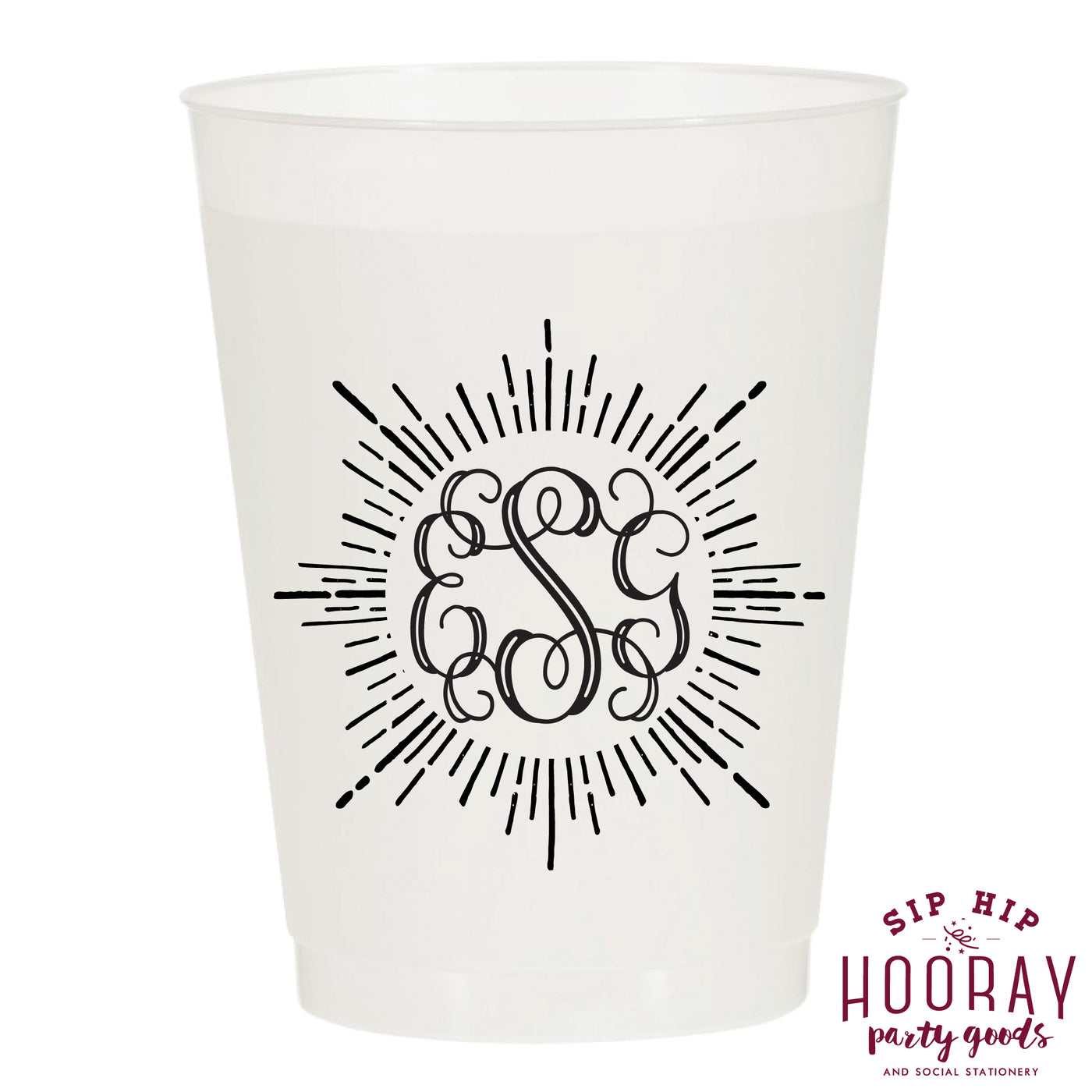 Nouveau Monogram Frosted Cups