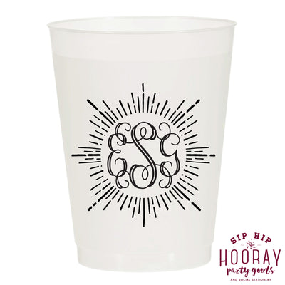Nouveau Monogram Frosted Cups