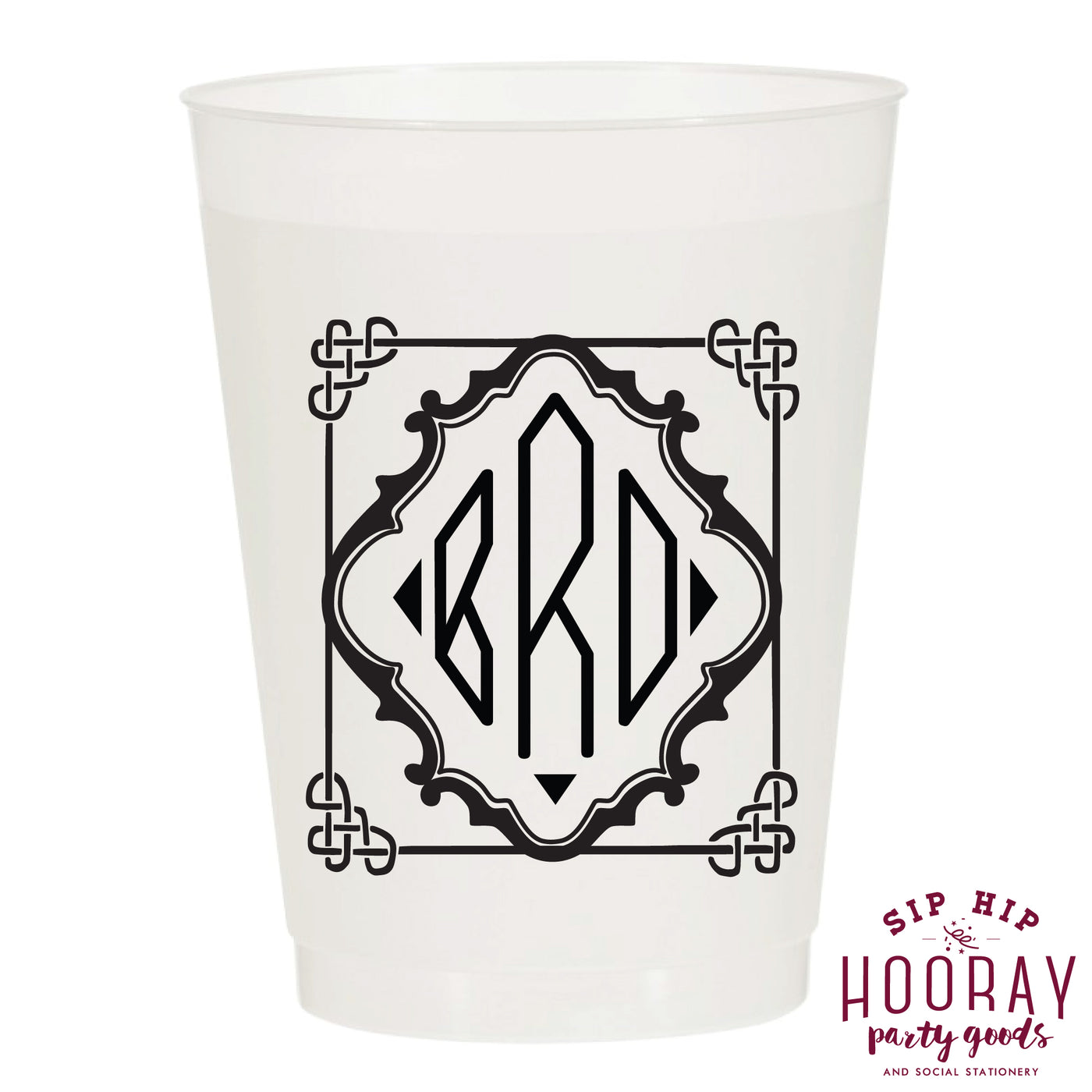 Nouveau Monogram Frosted Cups